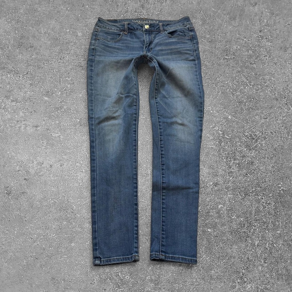 American Eagle Super Stretch Blue Denim Skinny Jeggings Womens Size 10
